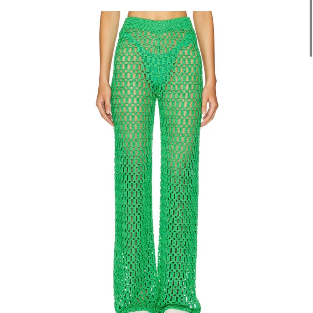New with Tag from Revolve- Green Crochet Women's Pants